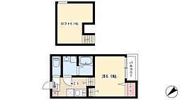 Y'z栄生 1Kの間取図画像