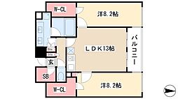 グランアベニュー栄 2LDKの間取図画像