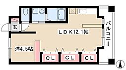 名星ビル 1LDKの間取図画像