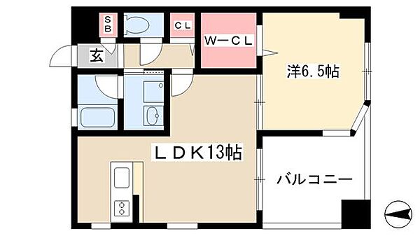 Espoir i ｜愛知県名古屋市西区幅下2丁目(賃貸マンション1LDK・7階・50.34㎡)の写真 その2