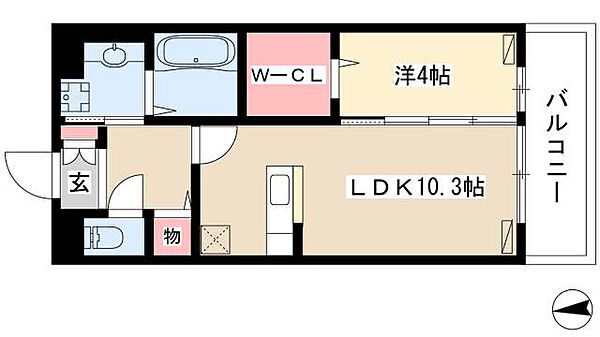 La maison de BV ｜愛知県名古屋市中川区山王4丁目(賃貸アパート1LDK・1階・41.67㎡)の写真 その2