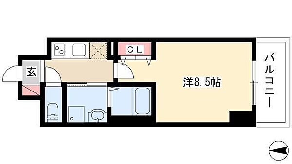 プランドール那古野 ｜愛知県名古屋市西区幅下2丁目(賃貸マンション1K・11階・27.75㎡)の写真 その2