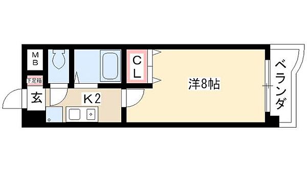 セントラルコート八田 ｜愛知県名古屋市中川区野田1丁目(賃貸マンション1K・2階・24.08㎡)の写真 その2