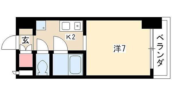 第7フクマルビル ｜愛知県名古屋市中区正木4丁目(賃貸マンション1K・7階・22.91㎡)の写真 その2