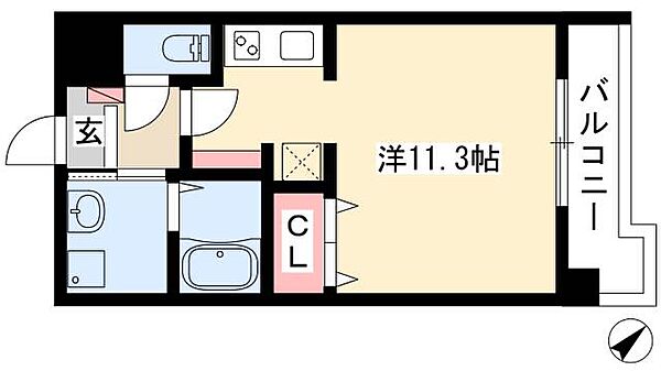 FRENCIA NOIE名駅 ｜愛知県名古屋市西区則武新町4丁目(賃貸マンション1R・2階・29.80㎡)の写真 その2