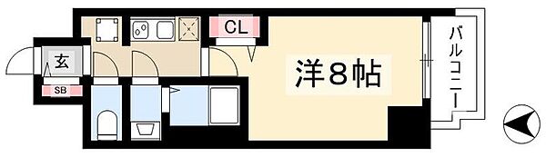 メイクス高岳 ｜愛知県名古屋市東区飯田町(賃貸マンション1K・8階・26.09㎡)の写真 その2