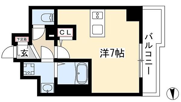 スクエア・アパートメント ｜愛知県名古屋市中区大須3丁目(賃貸マンション1R・5階・23.34㎡)の写真 その2