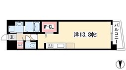 ベルドミール橘 ワンルームの間取図画像
