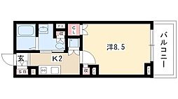 パークアクシス白壁 1Kの間取図画像