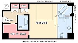 プリンセス姫ラグジュアリースイート 4階1Kの間取り