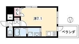 プレミアムコート名古屋金山インテルノ ワンルームの間取図画像