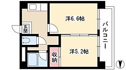 グランルミエール 5階2Kの間取り