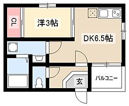 CREST浄心 1階1DKの間取り