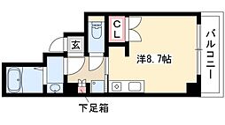 ガストハウス今池 3階1Kの間取り