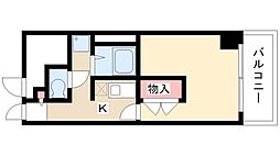 レオパレスFｌａｔ新栄 16階1Kの間取り