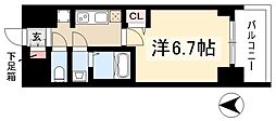 プレサンス葵デュリス 1Kの間取図画像