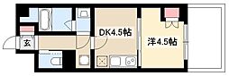 桜ヒルズ黄金 1DKの間取図画像