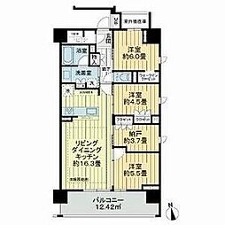 オープンレジデンシアナゴヤドーム前矢田 3SLDKの間取図画像