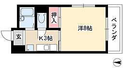 ヒロタハイツ 1Kの間取図画像