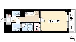 リベルティア 1Kの間取図画像