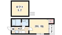 LamaisonY's本陣 1Kの間取図画像