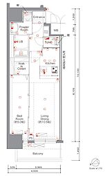 MAXIV名古屋上前津 1LDKの間取図画像