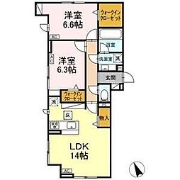 名古屋市中川区荒江町アパート 2LDKの間取図画像