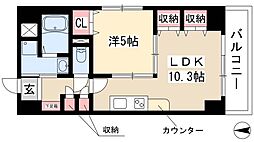 プレステージ新栄 1LDKの間取図画像