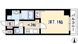 Z・R名駅 1Kの間取図画像