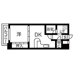 DOMUS21 1DKの間取図画像