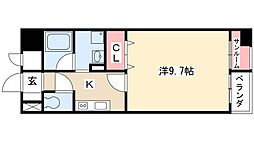 あいさきがけ 1Kの間取図画像