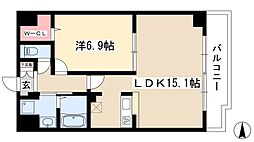リバーコート砂田橋2 1LDKの間取図画像
