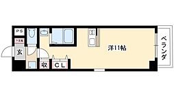 HERMITAGE ワンルームの間取図画像