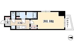 ELSTANZA徳川 1Kの間取図画像