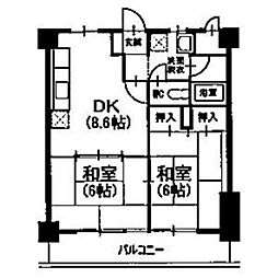 ジュネス21 3DKの間取図画像