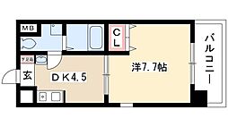 T'sドリーム名駅 1DKの間取図画像