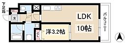 西村ハイツ 1LDKの間取図画像