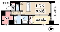 プレサンス錦ラウム 1LDKの間取図画像