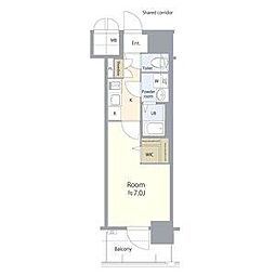 エスリード ザ・レガリア新栄ALTAIER 1Kの間取図画像