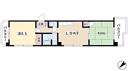 平安ビル 2LDKの間取図画像