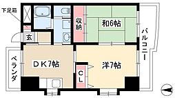 鈴木ビル 2DKの間取図画像