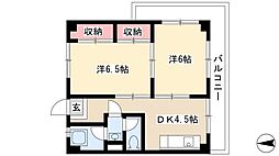 第三YMビル 2DKの間取図画像