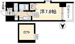 プレサンス名古屋駅前アクシス 1Kの間取図画像