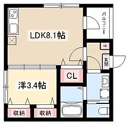 ハーモニーテラス上石川町5 1LDKの間取図画像