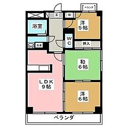 旭丘ハイツ 3DKの間取図画像
