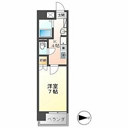 エトワール大島 1Kの間取図画像