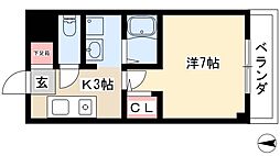 ハイツ草薙 1Kの間取図画像