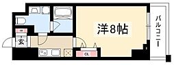 WESTIN上前津 1Kの間取図画像
