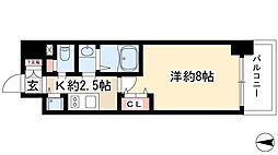 プレサンス新栄町ギャラント 1Kの間取図画像