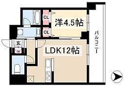 フレア丸の内 1LDKの間取図画像